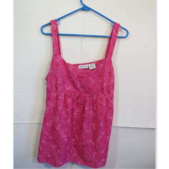 Cottagecore Maternity Top Sz X Large Solid Pink W/ Floral Embroider V-Neck - Picture 1 of 7